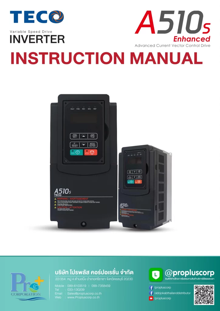 Teco Inverter A510s Enhanced Manual 2022